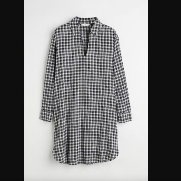 H&M Collared Dress - black checked - XS - Picture 1 of 3